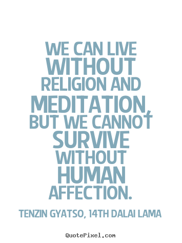 Tenzin Gyatso, 14th Dalai Lama picture quotes - We can live without religion and meditation,.. - Friendship quotes