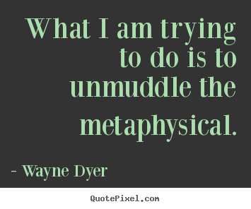 Inspirational quotes - What i am trying to do is to unmuddle the metaphysical.