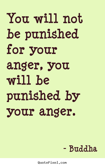 Inspirational quote - You will not be punished for your anger, you will be..