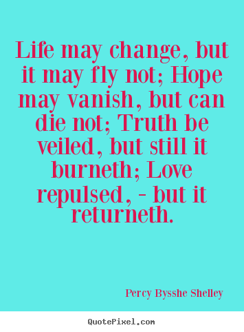 Inspirational quotes - Life may change, but it may fly not; hope may vanish, but can die..