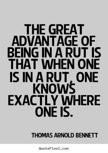 Quotes about inspirational - The great advantage of being in a rut is that when one is in a rut,..