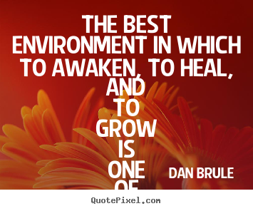 Inspirational quotes - The best environment in which to awaken, to heal,..
