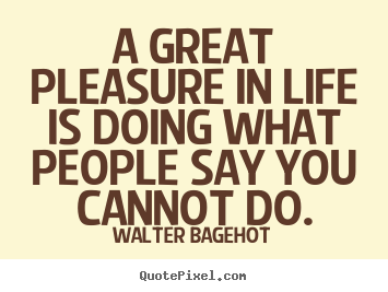 Make custom picture quotes about inspirational - A great pleasure in life is doing what people..