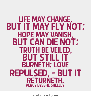 Inspirational quotes - Life may change, but it may fly not; hope..