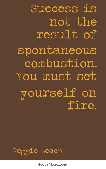Make pictures sayings about inspirational - Success is not the result of spontaneous combustion...