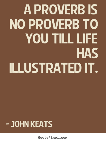 Diy poster quotes about life - A proverb is no proverb to you till life has..