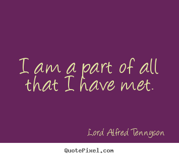 Make photo quote about life - I am a part of all that i have met.