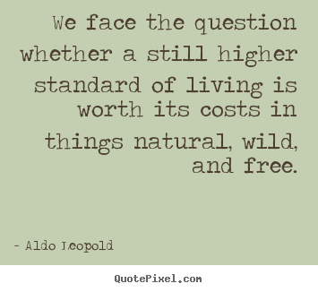 Life sayings - We face the question whether a still higher standard of living is..