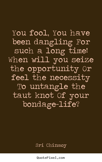 Sri Chinmoy picture quotes - You fool, you have been dangling for such a long.. - Life quotes