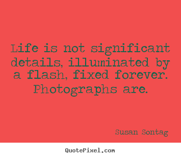 Susan Sontag picture quotes - Life is not significant details, illuminated by a flash,.. - Life quotes