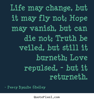 Life quotes - Life may change, but it may fly not; hope may vanish, but..