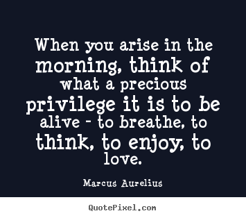Love quote - When you arise in the morning, think of what a precious privilege..
