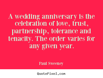 Create graphic image quote about love - A wedding anniversary is the celebration of..