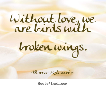 Love quote - Without love, we are birds with broken wings.