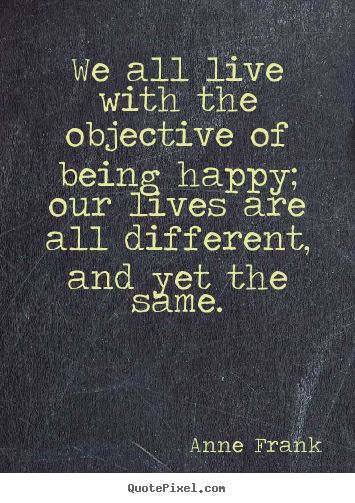 Quote about motivational - We all live with the objective of being happy; our lives..