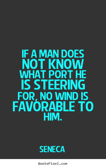 If a man does not know what port he is steering for,.. Seneca  motivational quotes