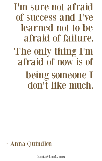Anna Quindlen poster quote - I'm sure not afraid of success and i've learned not.. - Success quotes