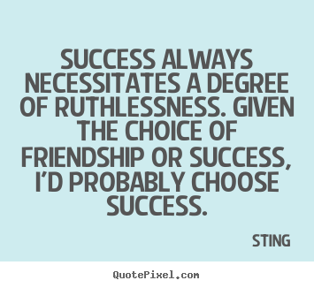 Create your own picture sayings about success - Success always necessitates a degree of ruthlessness. given..